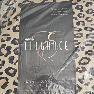 Martex Elegance Satin Luxury Full Sheet Set - Leopard Print